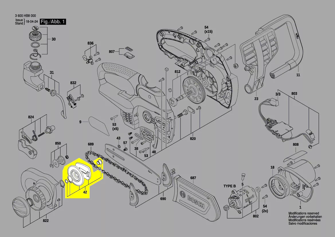 dispositif réglage tension chaine réf. F 016 F05 168 Bosch